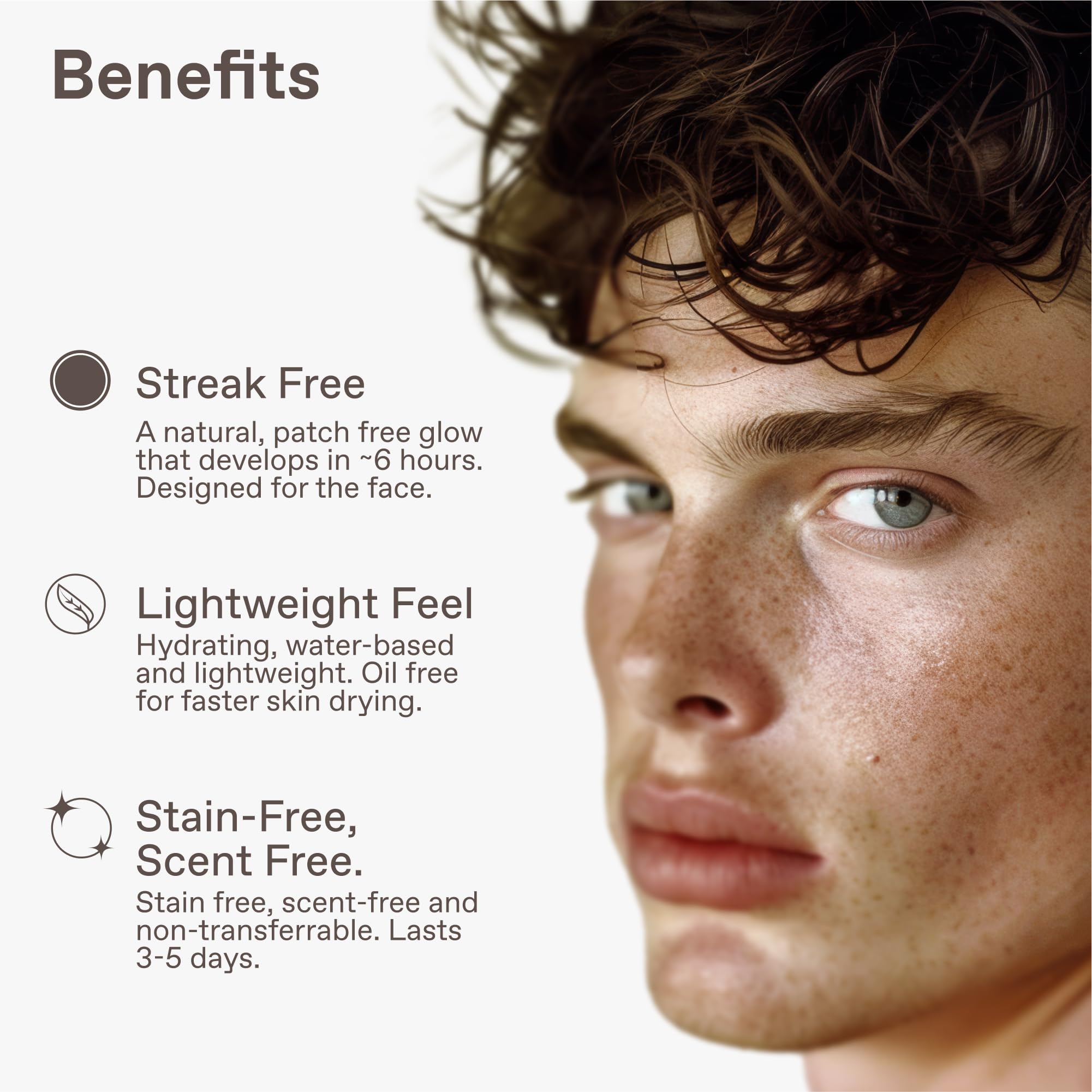 ENHANSE Jet Set self-tanner application demonstrates even coverage and quick-dry finish.