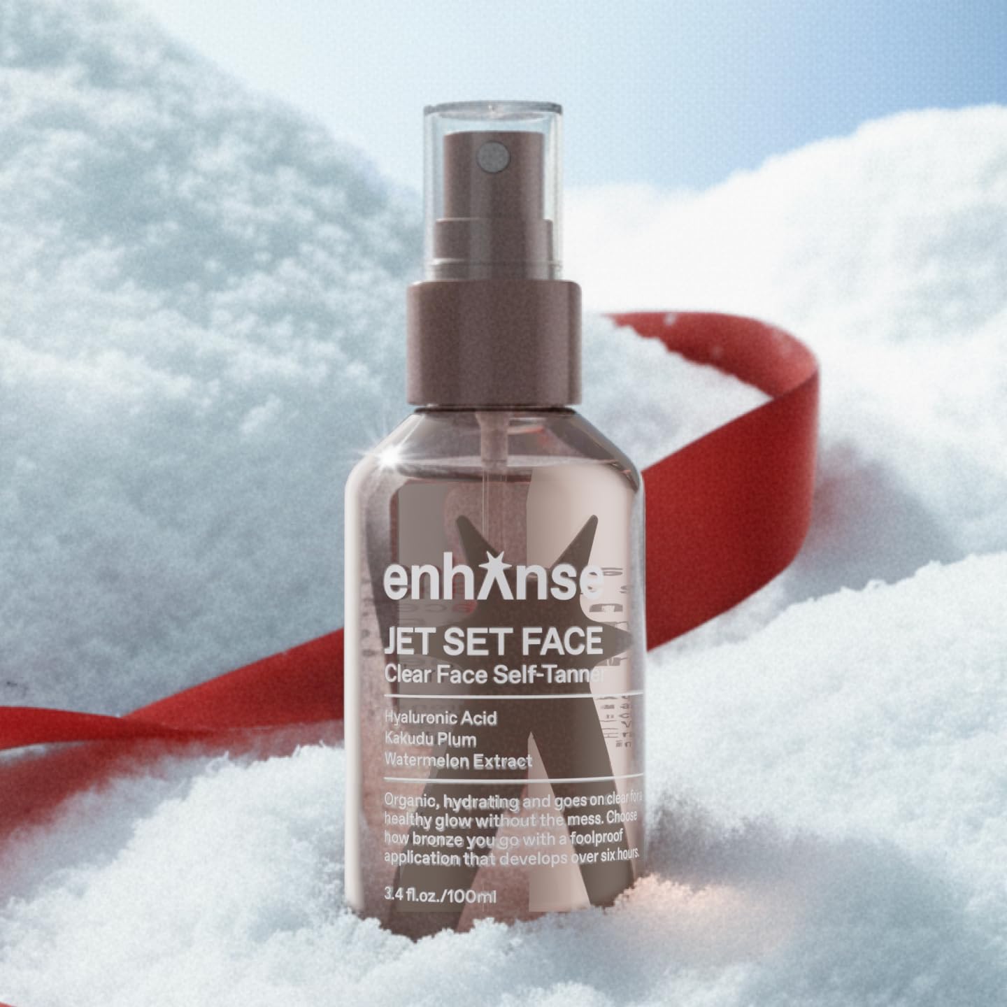ENHANSE travel-friendly bottle shown for carry-on convenience.