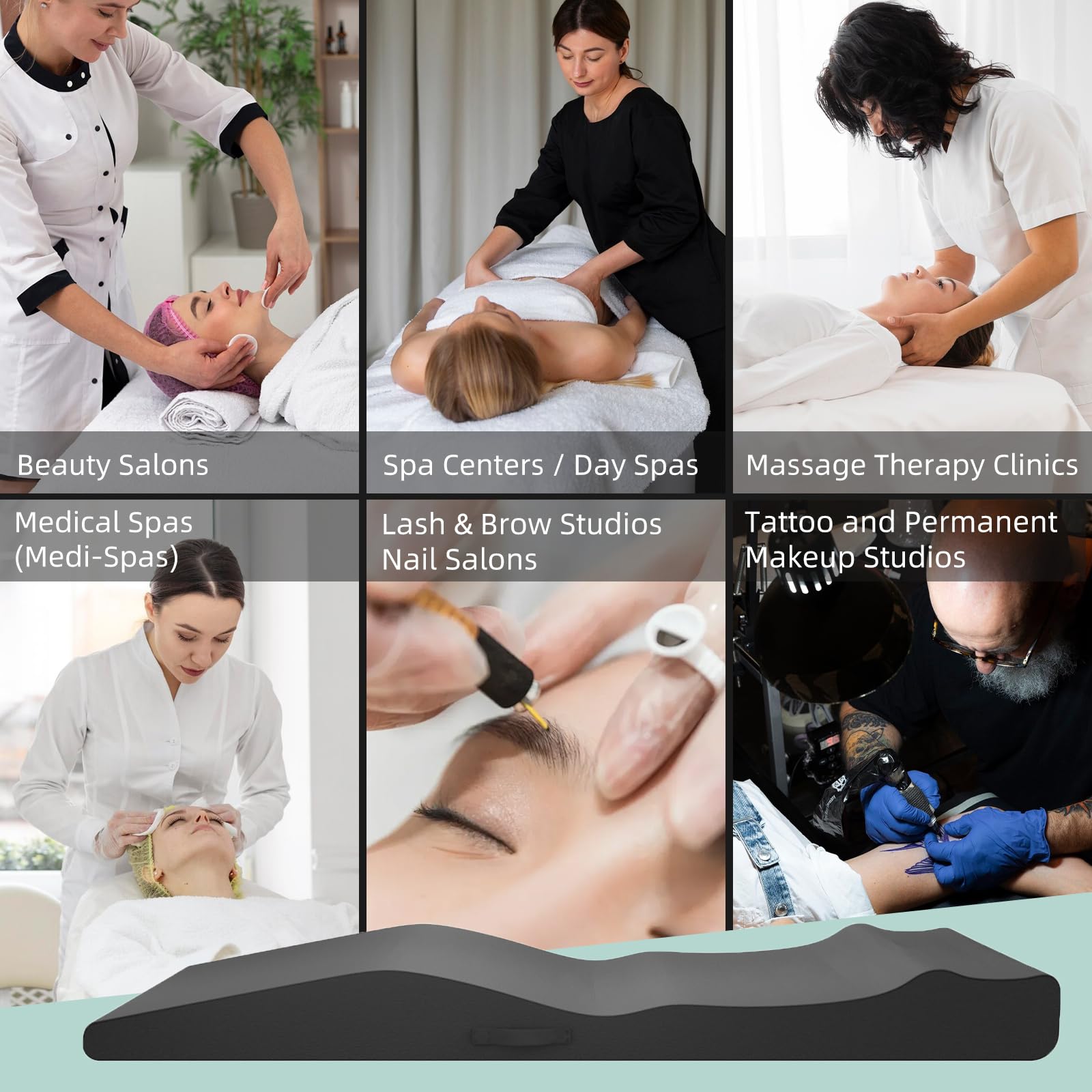 ENITYA Lash Bed Topper dimensions 71x27.5 inches fit standard esthetician beds.