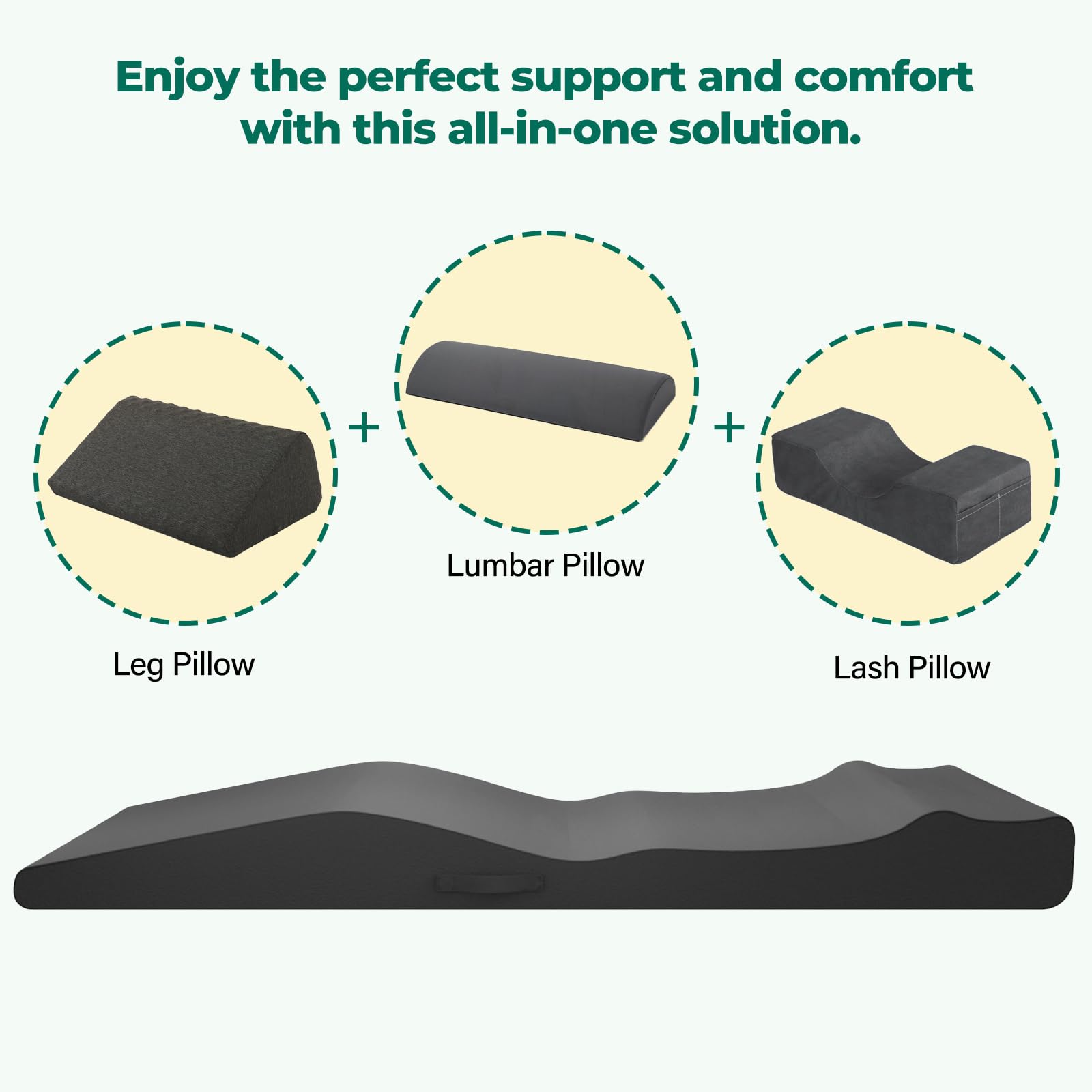 ENITYA Lash Bed Topper includes a handle for effortless single-person adjustment.
