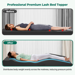 ENITYA Lash Bed Topper demonstrates high-density foam for comfortable sessions.