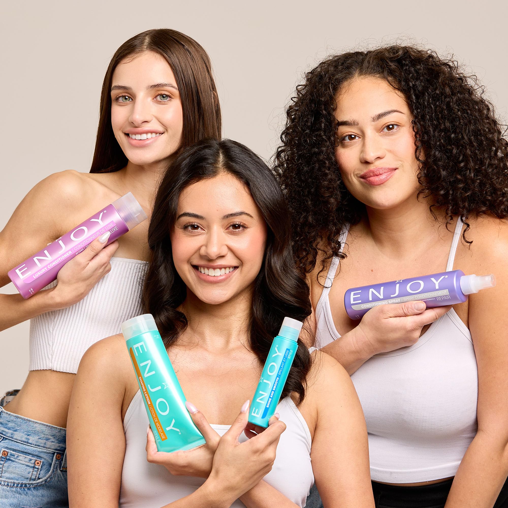 Enjoy Conditioning Spray color-safe formula preserving vibrancy on treated hair