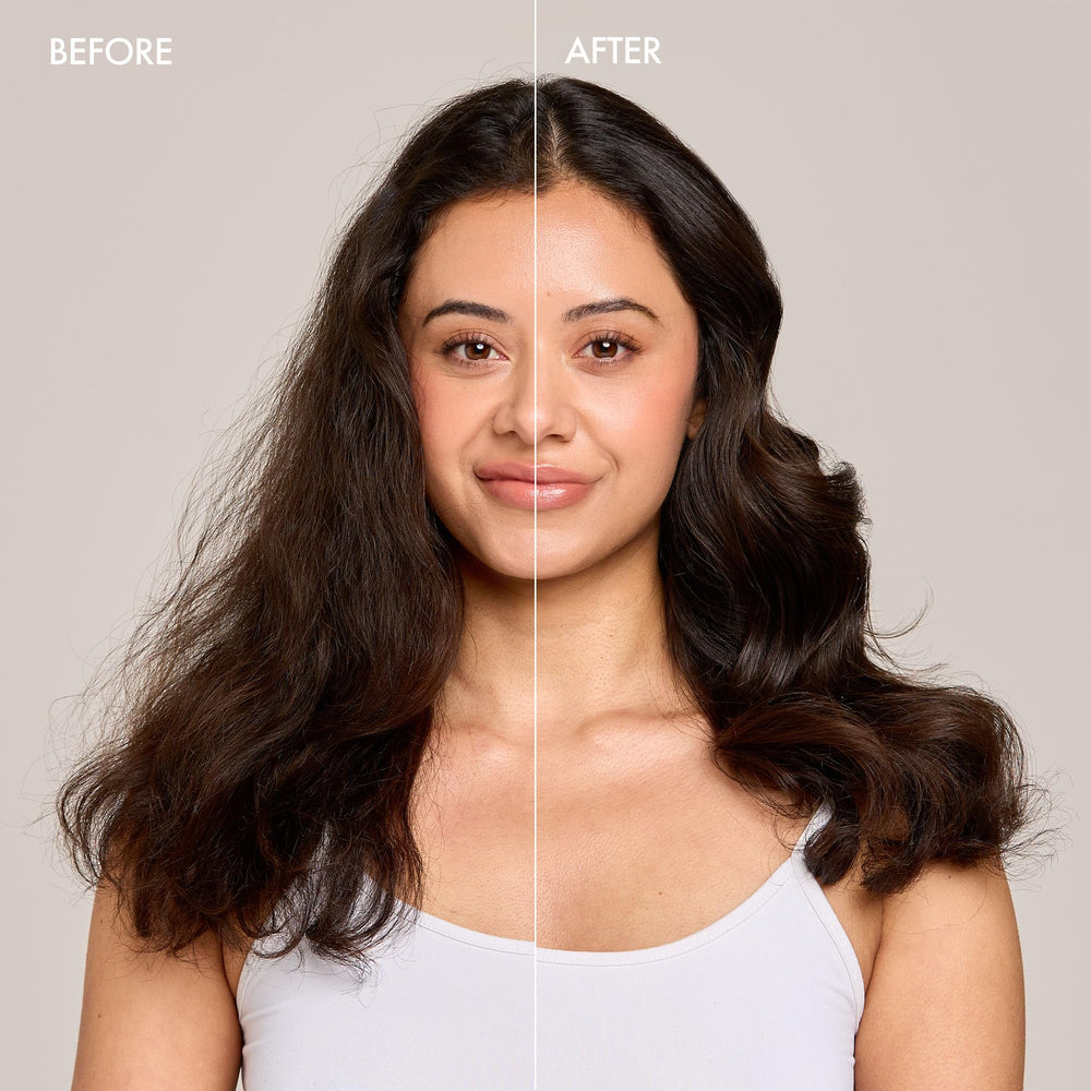 Enjoy Hair Finishing Spray in use during hairstyling for anti-frizz control