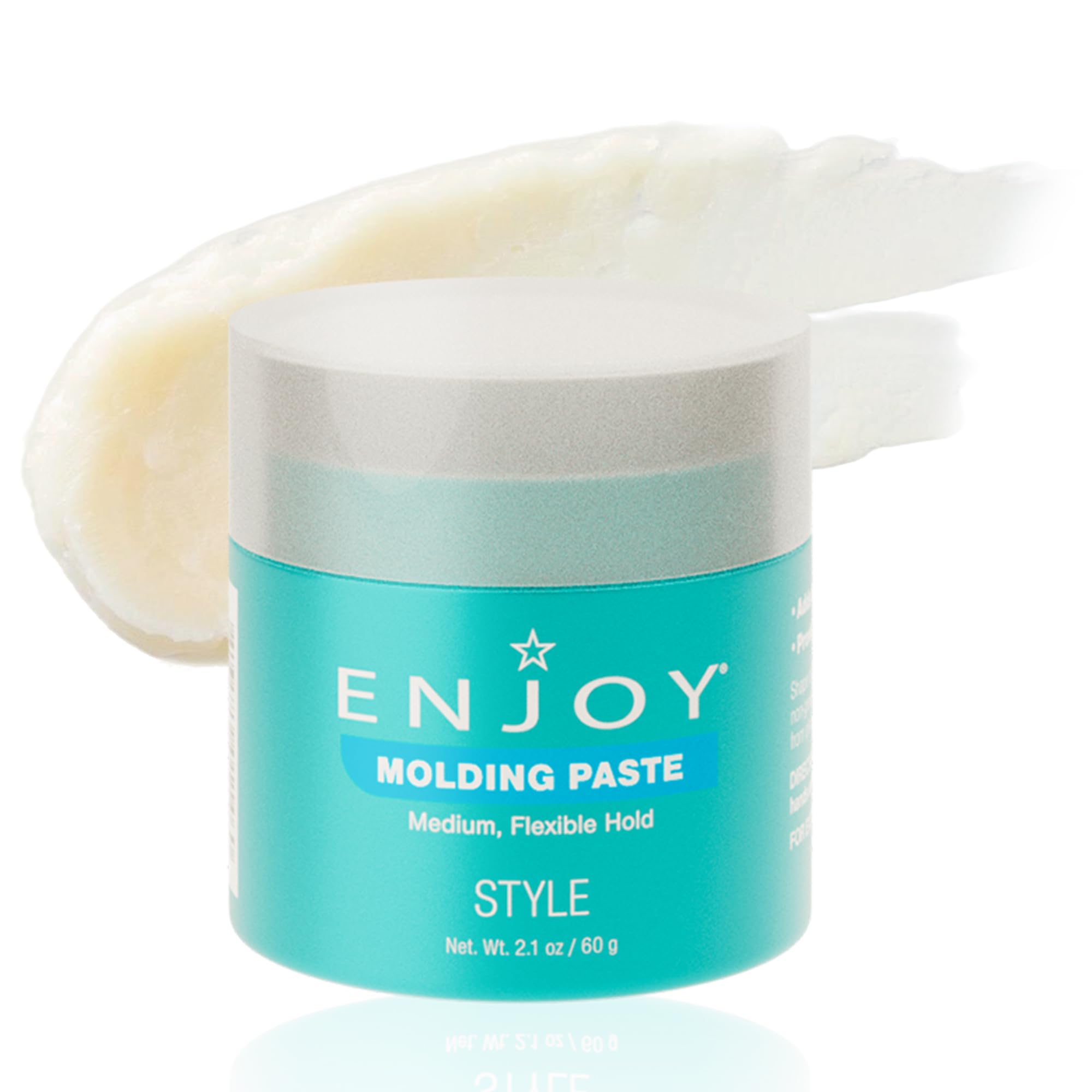 Enjoy Molding Paste packaging and compact bottle for easy everyday styling