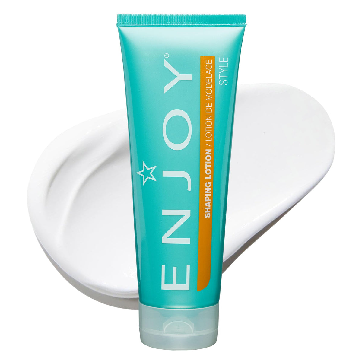 Enjoy Shaping Curly Hair Styling Cream bottle highlights lightweight curl definition and anti-frizz.