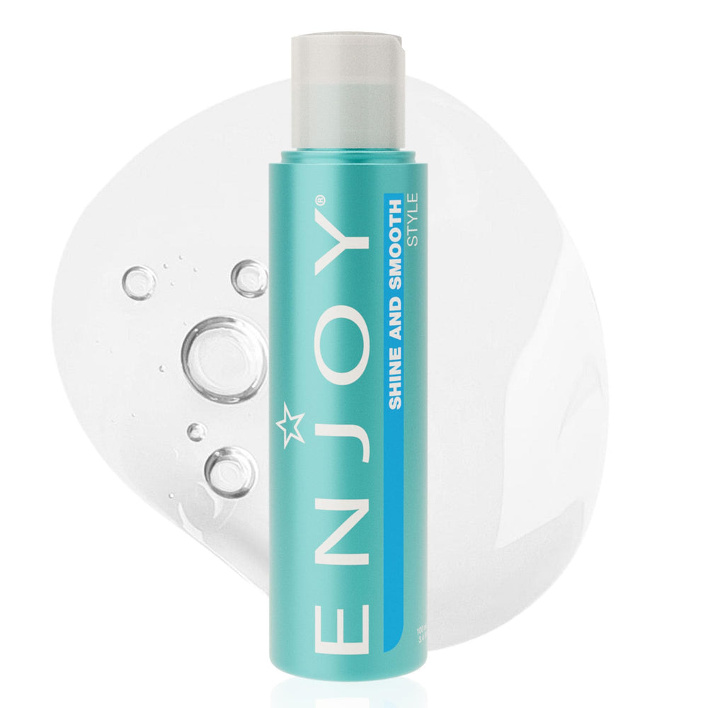 Enjoy Shine & Smooth frizz-control bottle for weightless, frizz-free styling.