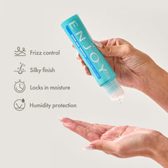 Enjoy Shine & Smooth moisture-lock serum drop delivering intense hydration without heaviness.