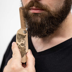 Enjoy The Wood folding design supports travel grooming.