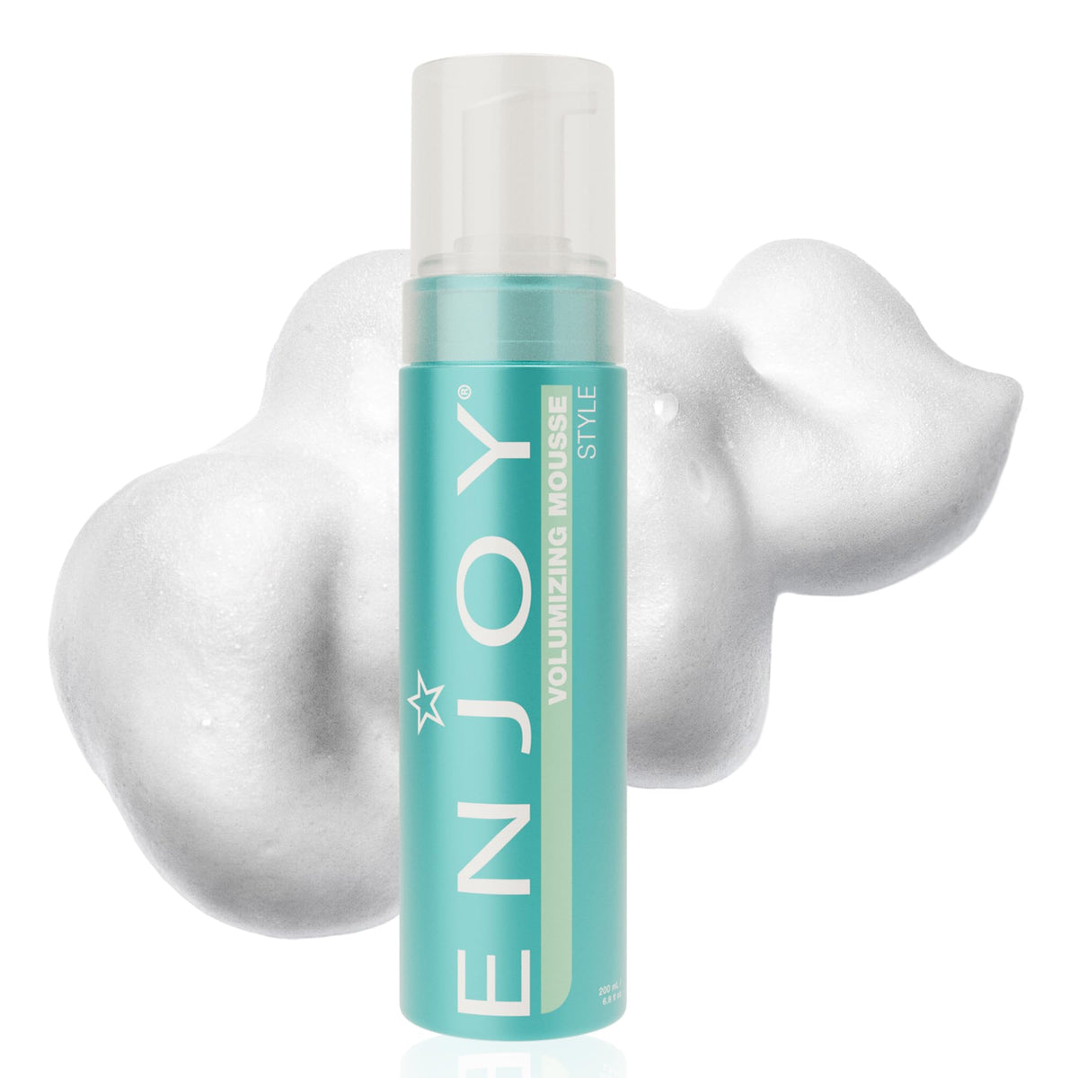 ENJOY Volumizing Mousse bottle with pump delivering lightweight volume boost