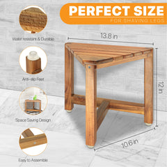 ENKEZI shower foot rest side view reveals slim profile ideal for tight bathrooms