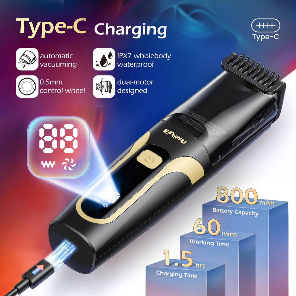 ENSSU Beard Trimmer Type-C charging provides quick, long-lasting power on the go