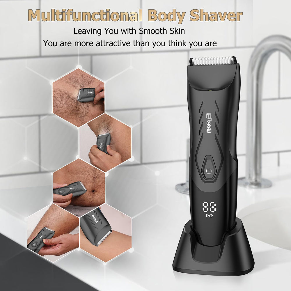 ENSSU manscape trimmer cordless handle for flexible, mess-free grooming anywhere.