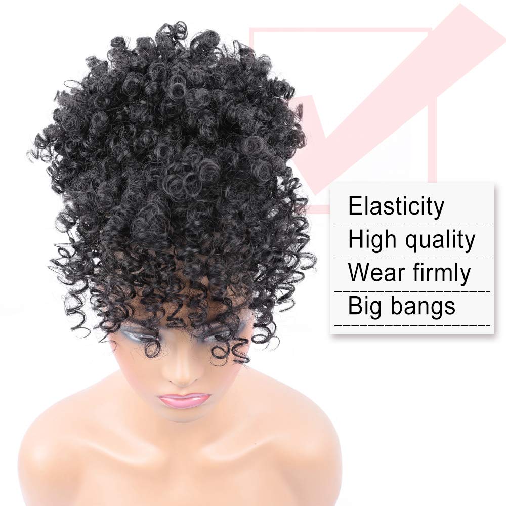 ENTRANCED STYLES Afro puff drawstring shows quick transformation and comfortable wear