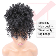 ENTRANCED STYLES Afro puff drawstring shows quick transformation and comfortable wear