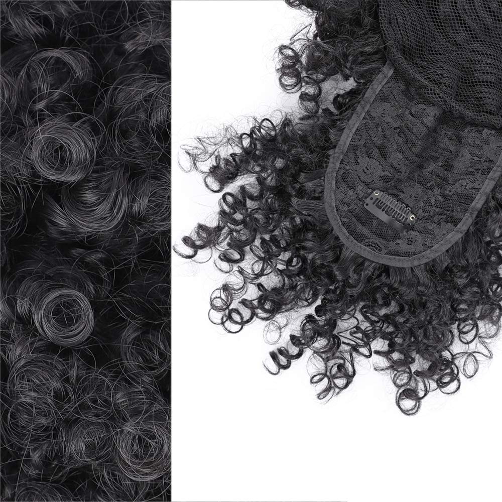 ENTRANCED STYLES short curly puff ponytail delivers natural, shine-free finish for everyday wear
