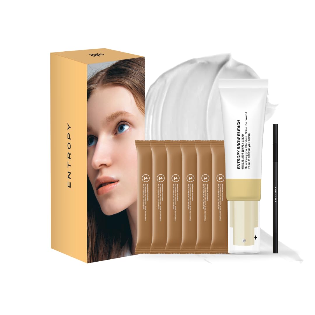 Entropy Makeup Brow Bleach Kit packaging offers an easy at-home lightening solution.
