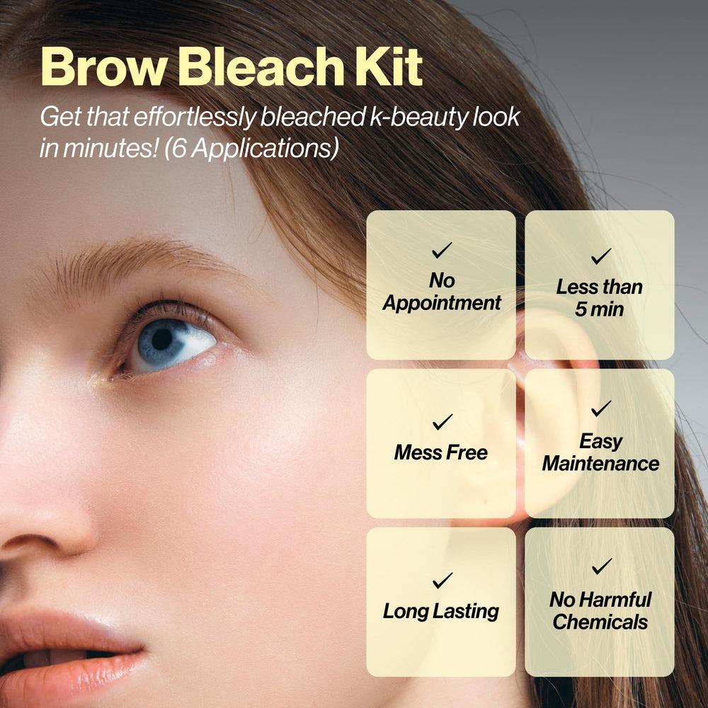 Entropy Makeup Brow Bleach Kit setup image shows beginner-friendly tools for precise application.