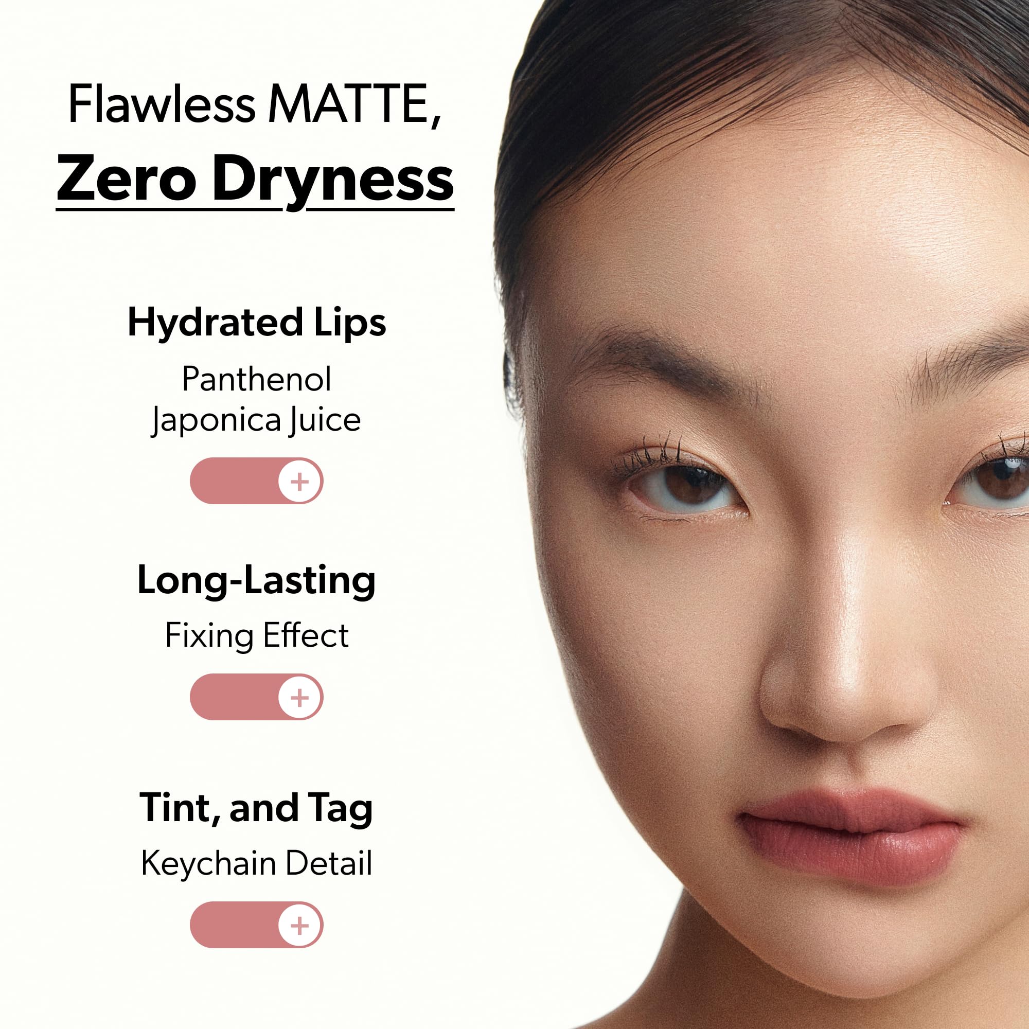 Entropy Charm Tint Blurry Line closeup texture reveals a hydrating velvet finish.