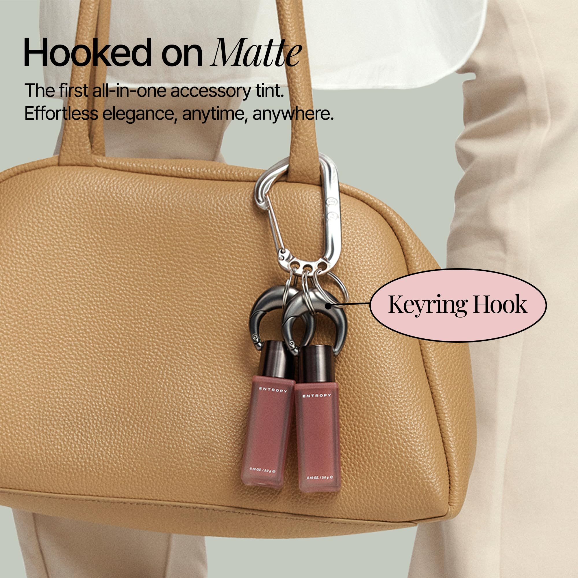 Entropy Charm Tint Blurry Line keychain-cap design supports on-the-go lipstick touchups.