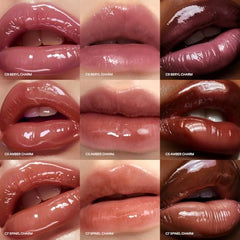 ENTROPY MAKE UP dewy finish lip gloss closeup for natural glow.