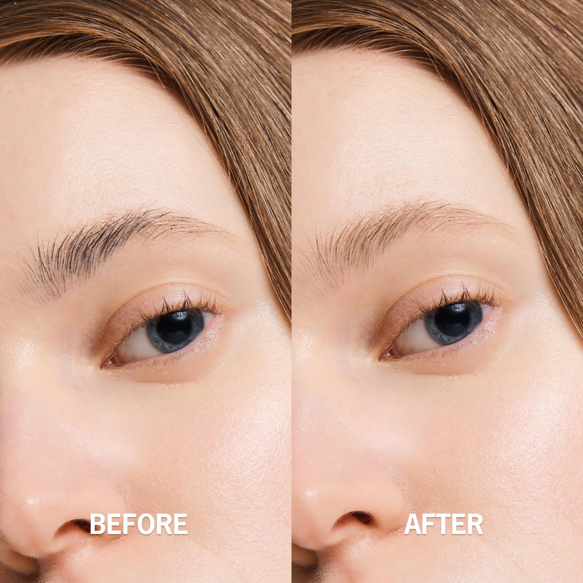 Entropymakeup brow color ash brown long-lasting tint on brows in daylight