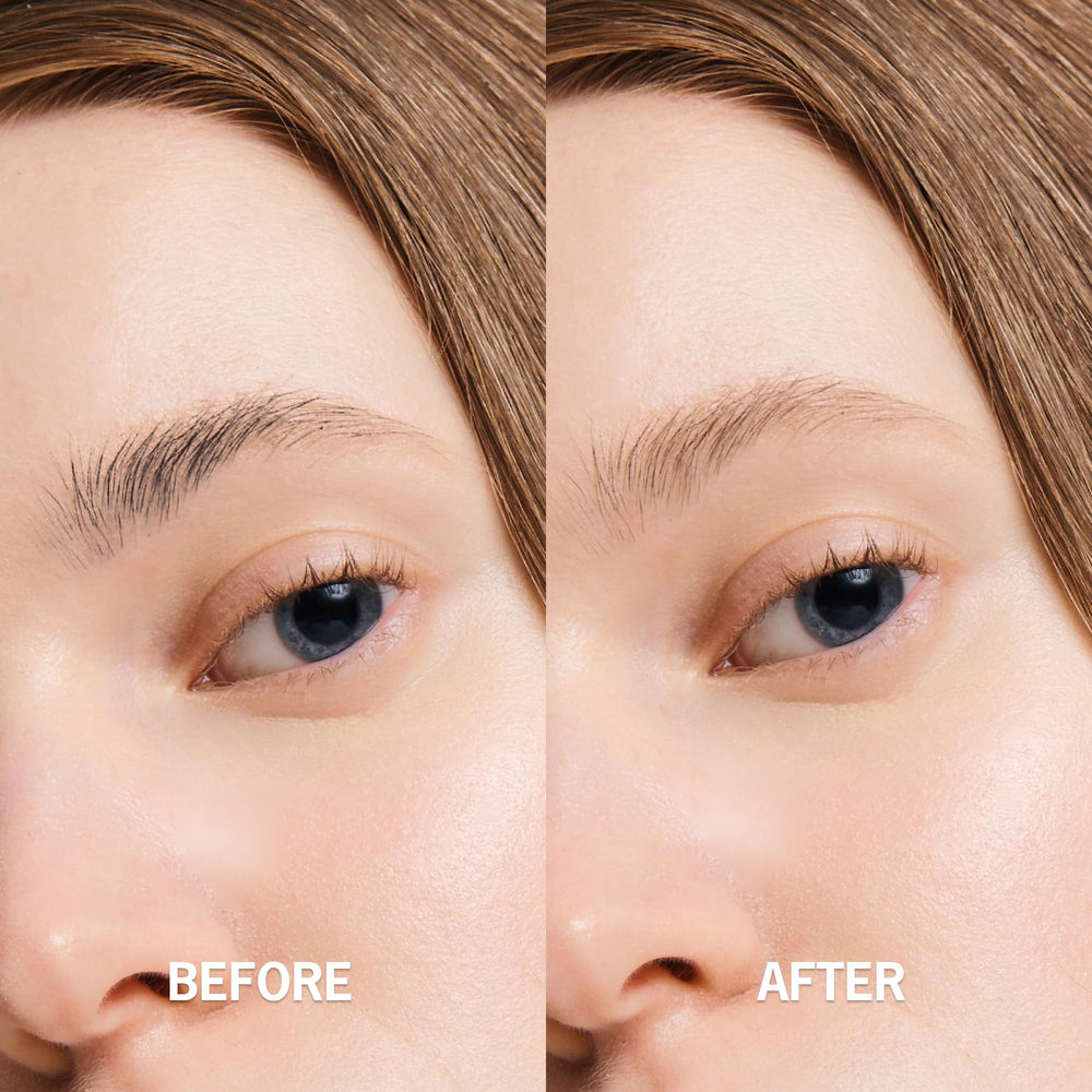Entropymakeup brow color ash brown long-lasting tint on brows in daylight