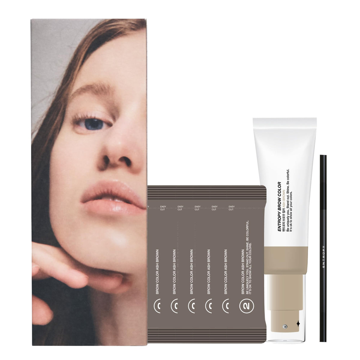 Entropymakeup brow color ash brown natural shade swatch for brunettes