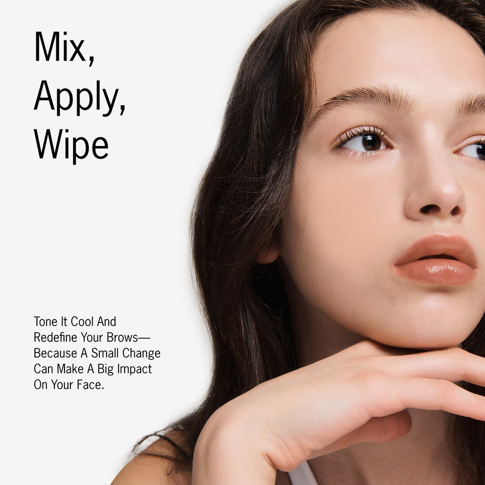 Entropymakeup brow tint application closeup shows precise, mess-free at-home tinting