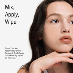 Entropymakeup brow tint application closeup shows precise, mess-free at-home tinting