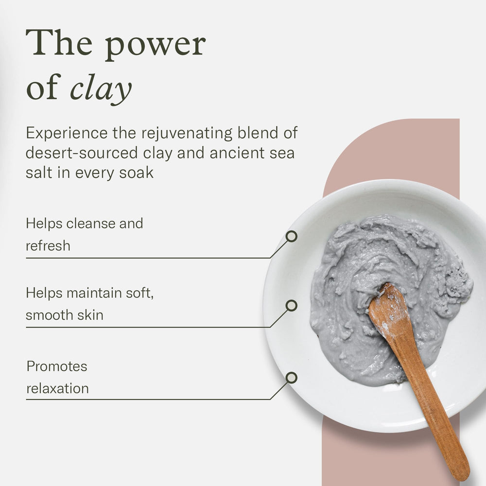 Enviromedica bath water with bentonite clay dissolving, offering a purifying soak.