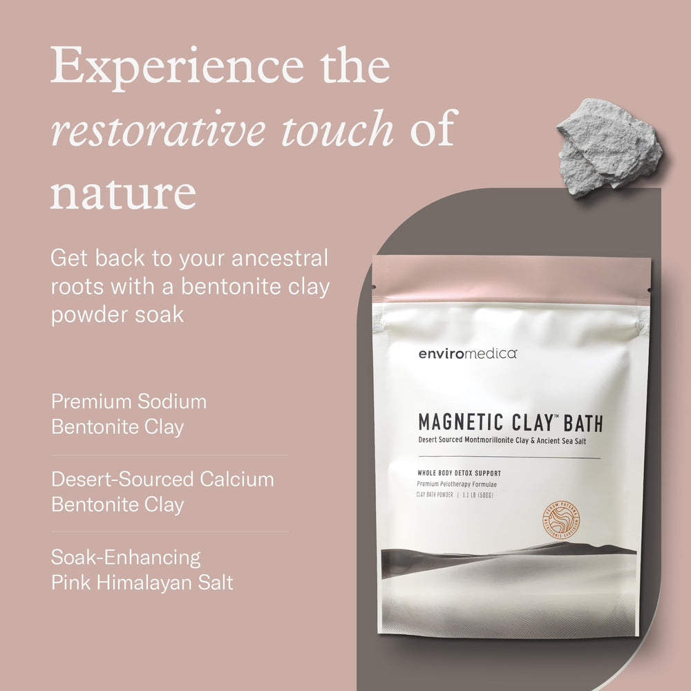 Enviromedica foot soak with bentonite clay for relaxing, revitalizing feet.