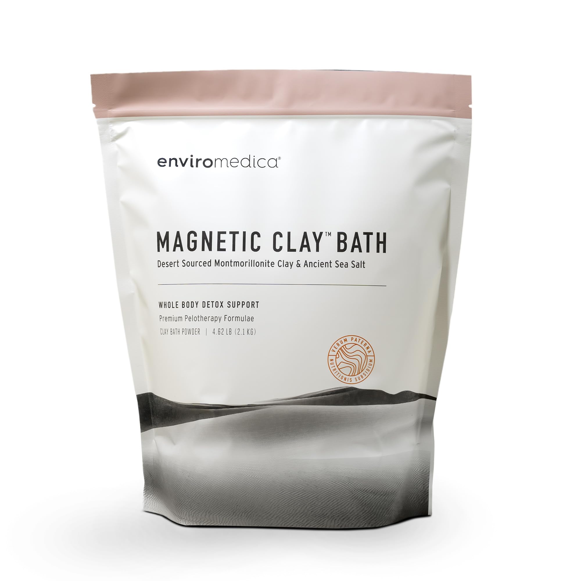 Enviromedica Magnetic Bentonite Clay Bath Powder dissolves in water for a cleansing bath ritual.