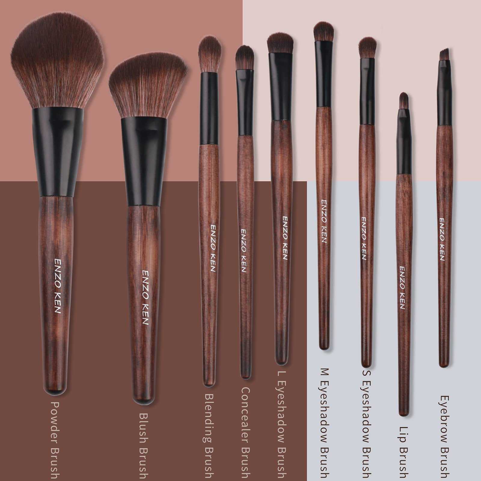ENZO KEN eye brushes set for precise eyeshadow application