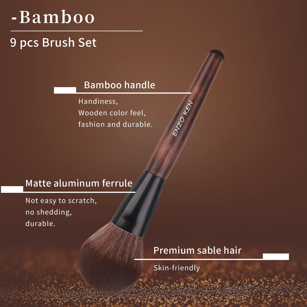 ENZO KEN matte aluminum ferrule brushes close-up durable no-shed design