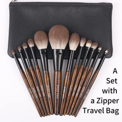 ENZO KEN MONI natural-goat-hair brushes show soft skin-friendly bristles for delicate makeup