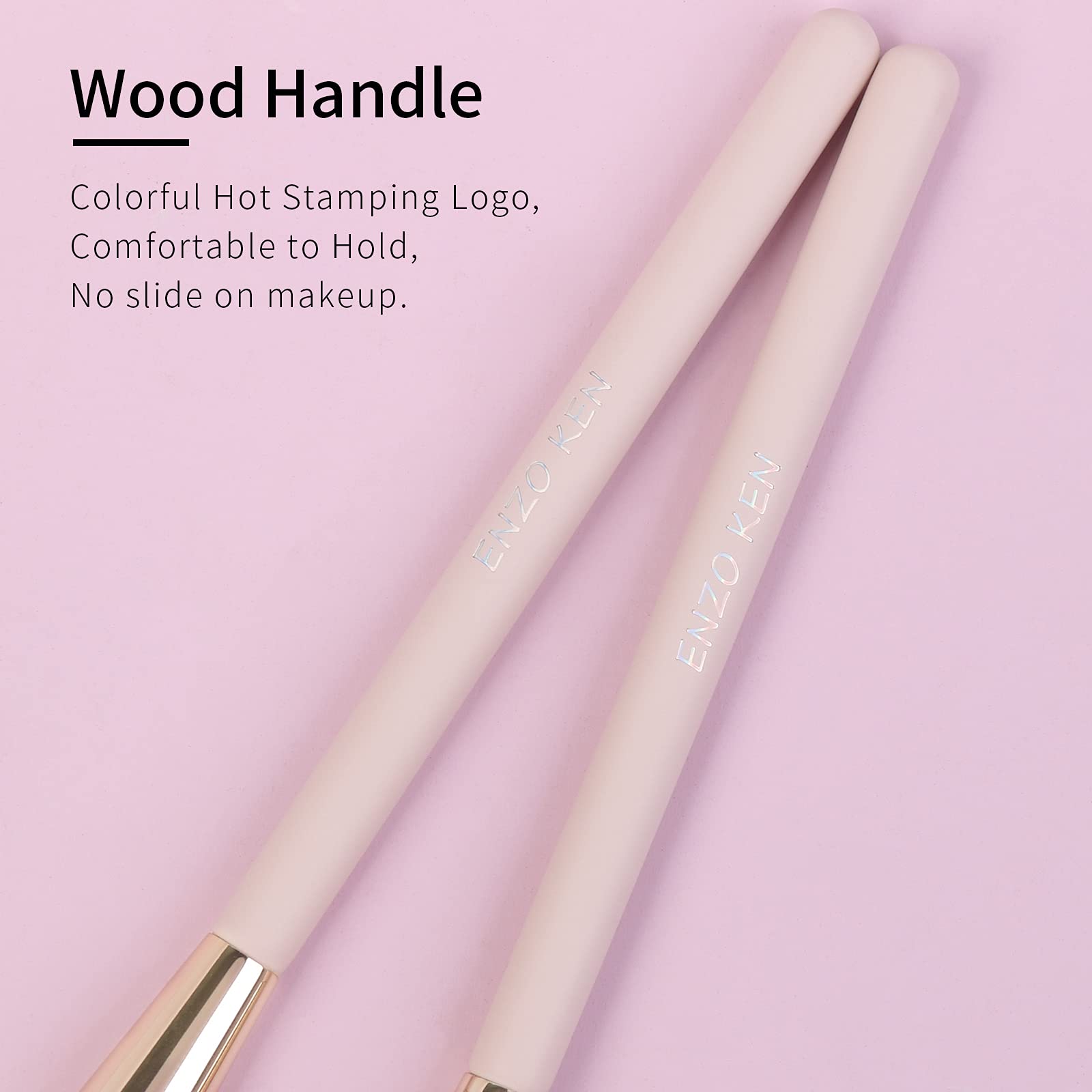 ENZO KEN under-eye blending brush helps soften puffiness for a seamless look.