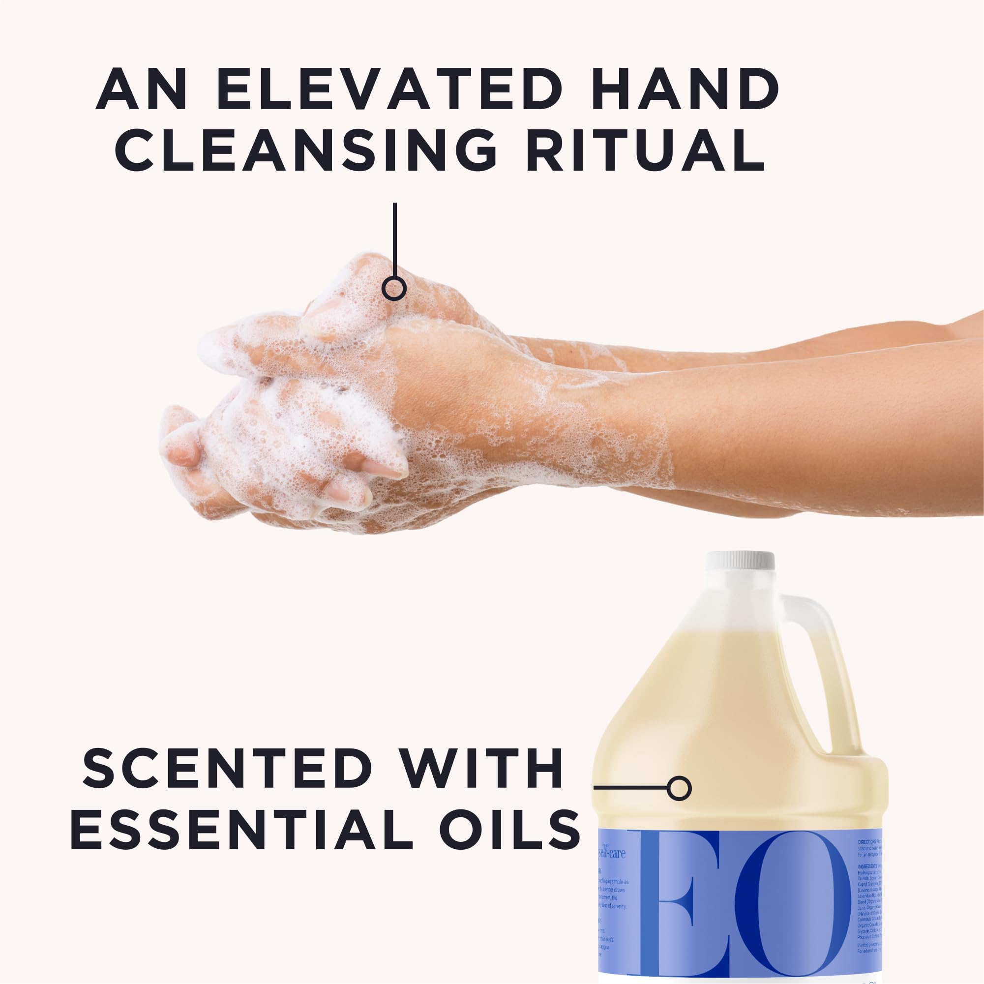 EO hand soap organic ingredients aloe and calendula showcased for skin-friendly cleansing.