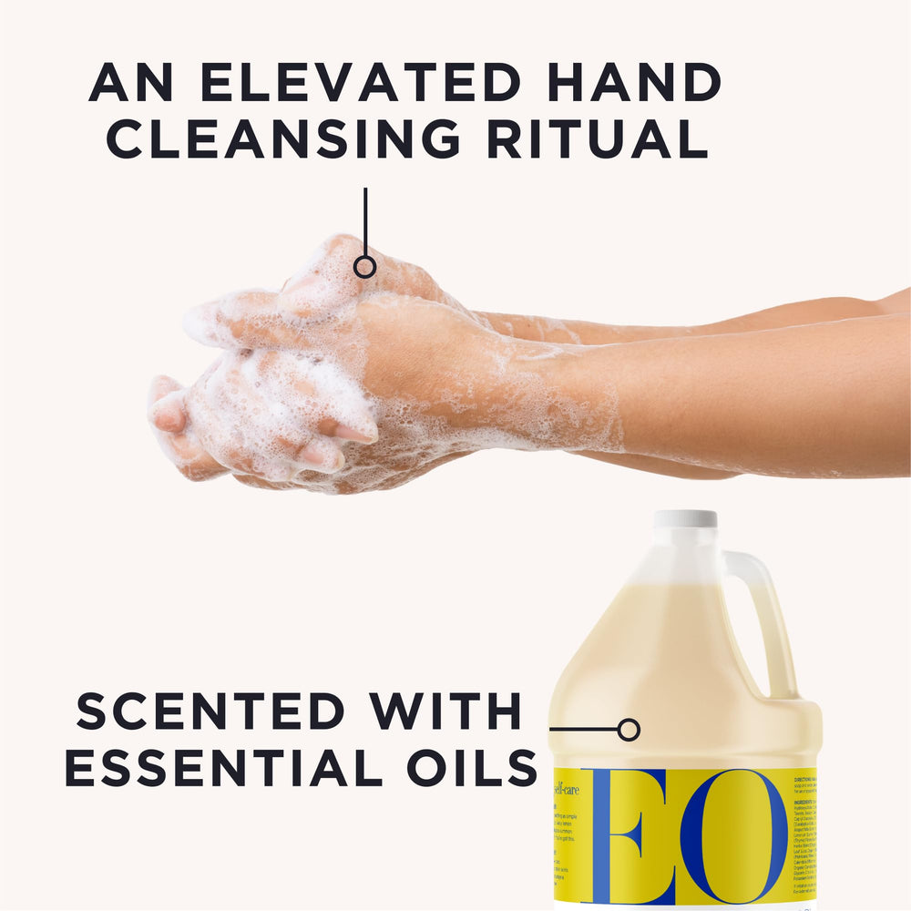 Vitamin E on EO soap label signaling nourishing skin benefits