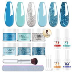 Eodci dip powder kit box with six colors for versatile at-home manicures.