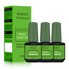 Eodci magic nail polish remover bottle close-up demonstrates fast gel removal
