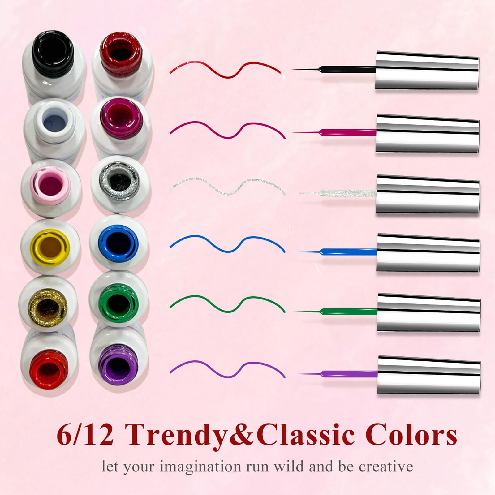 eodci nail art gel liner set glitter silver and gold for luxe accents