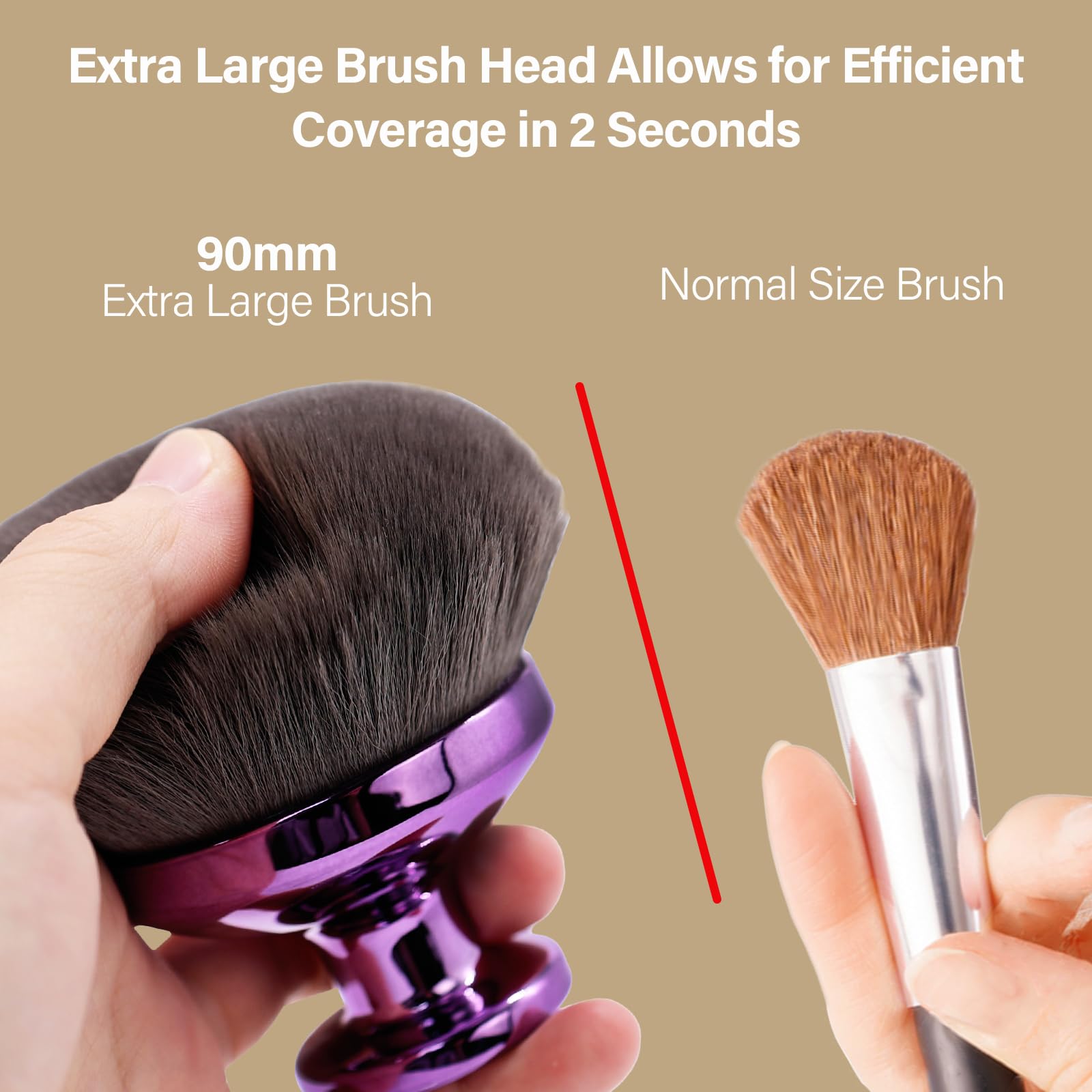 EOICCEOH dense soft vegan bristles provide smooth makeup application.