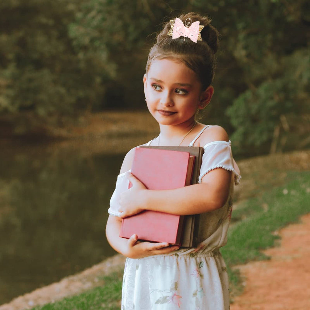 EOMTUR Glitter Ballet Hair Bow Clip uses secure alligator clips for easy styling.