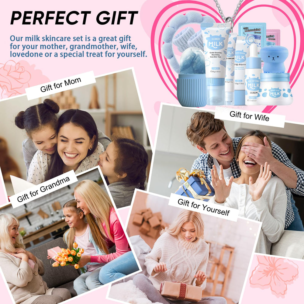 EONFAVE Milk Travel Kit with ice roller for on-the-go freshness