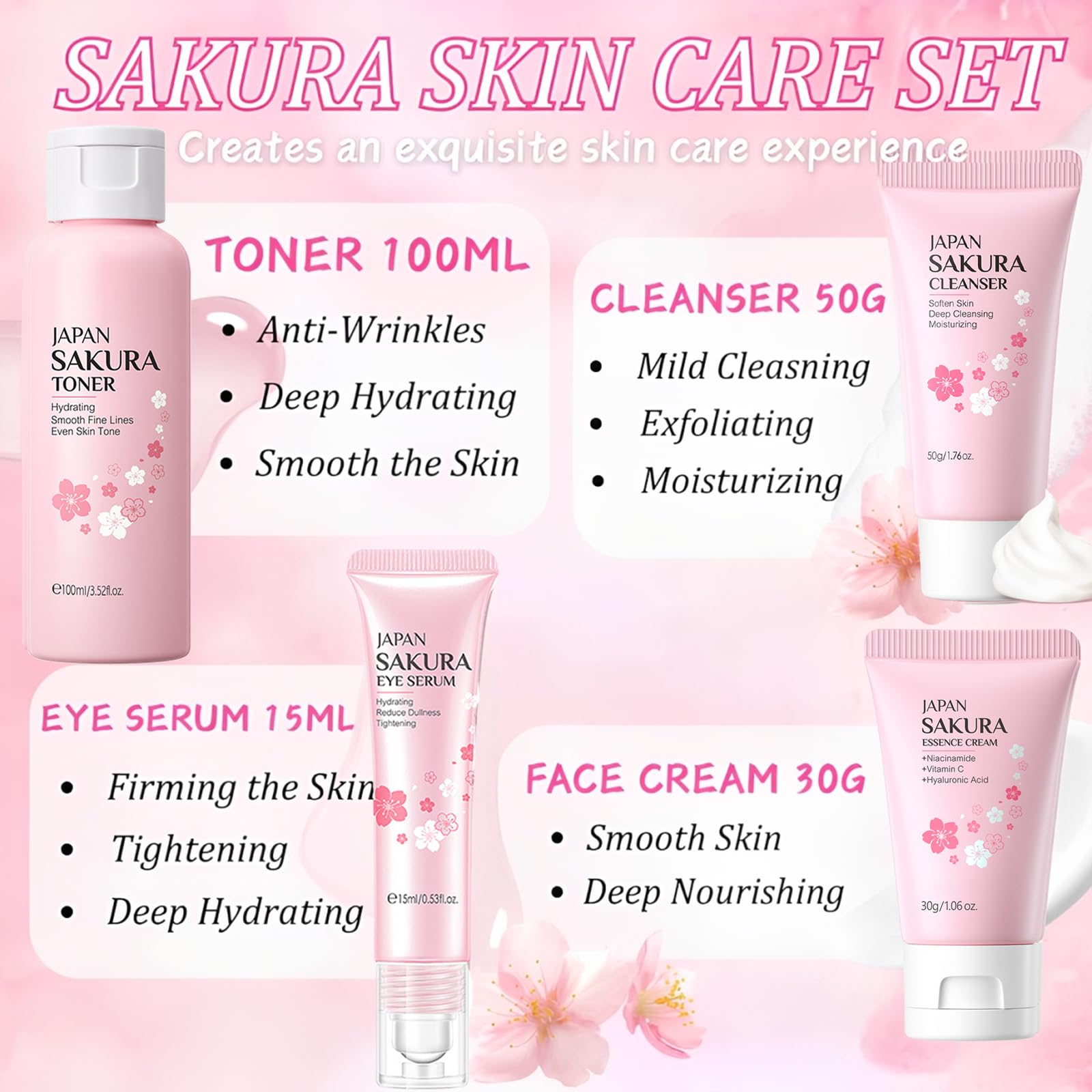 EONFAVE Sakura serum bottle for firming and moisture