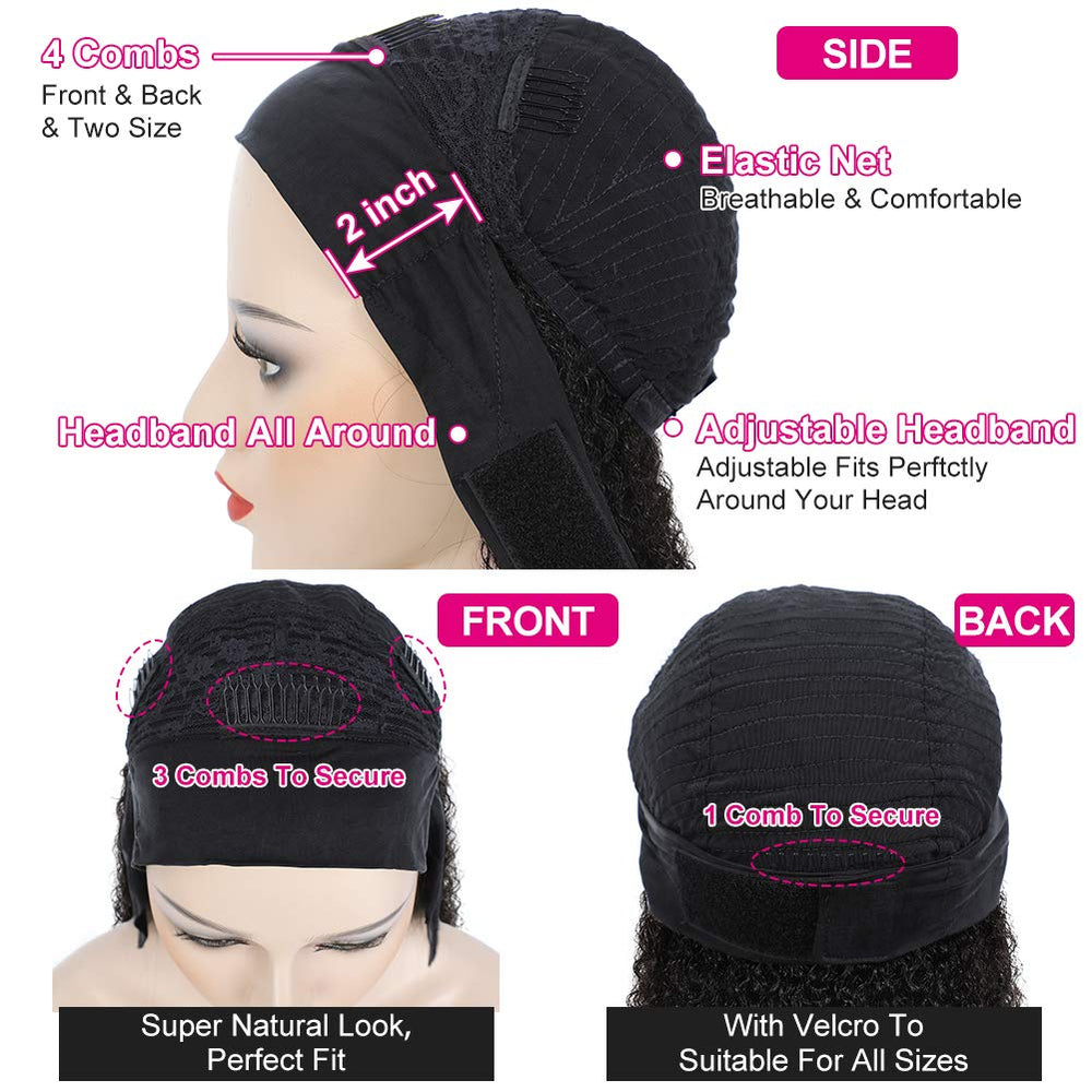 Eooma Curly Headband Wig dyed-ready capability for customizable colors.