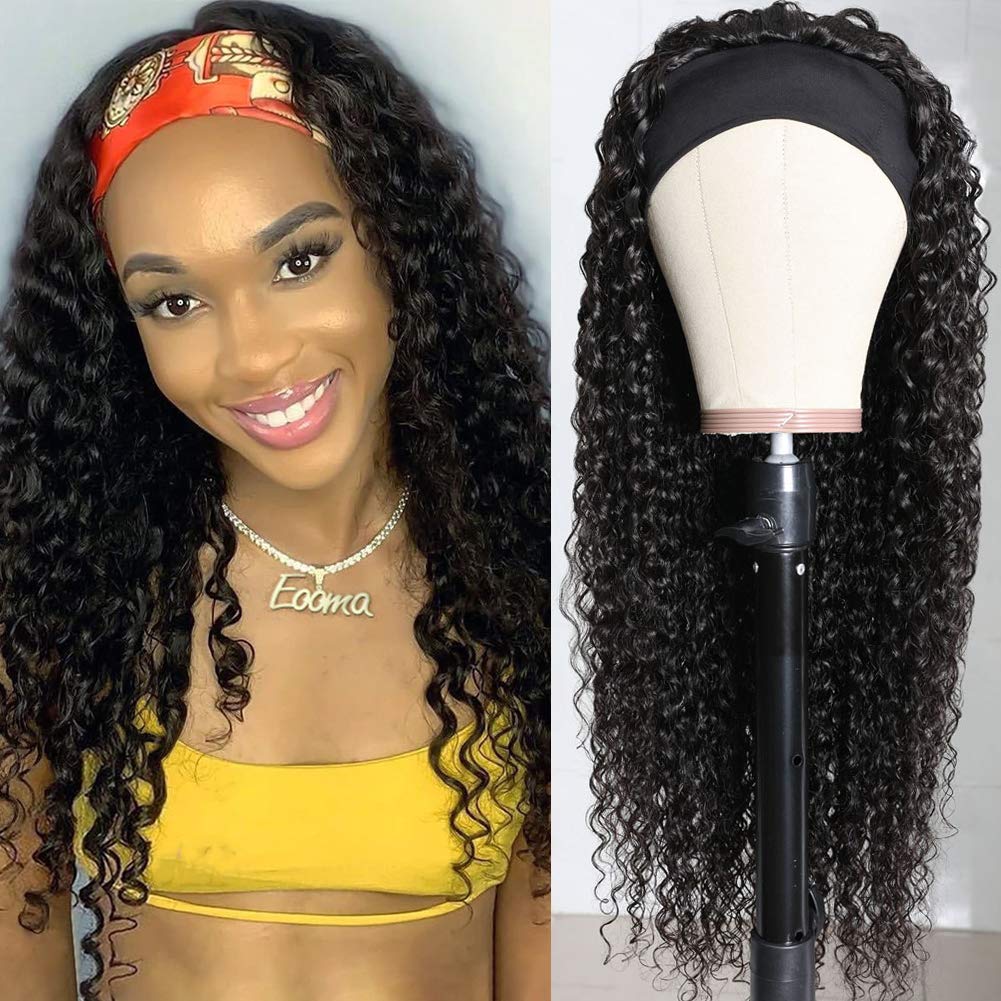 Eooma Curly Headband Wig no-gel design enables quick wear.