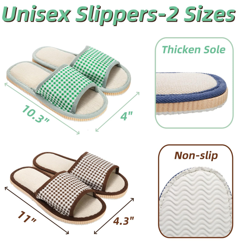 Eorbow open-toe spa slippers feature a thick EVA sole for comfortable stepping.