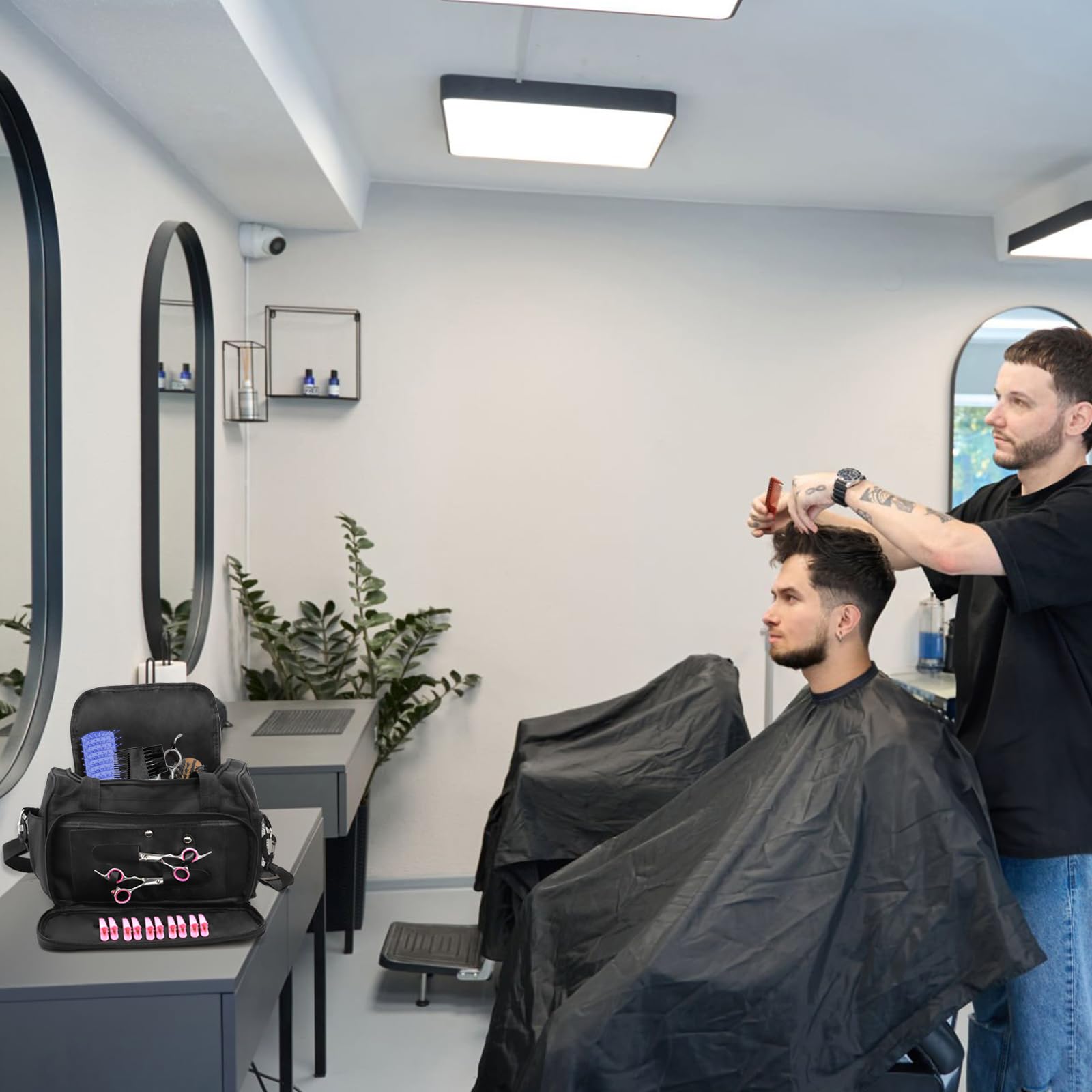 Eorbow portable lightweight hairstylist bag demonstrates travel-ready convenience.