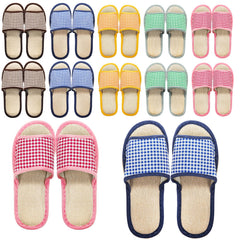 Eorbow 10-pair guest slippers boxed set for hosting with comfortable, breathable linen-cotton fabric.